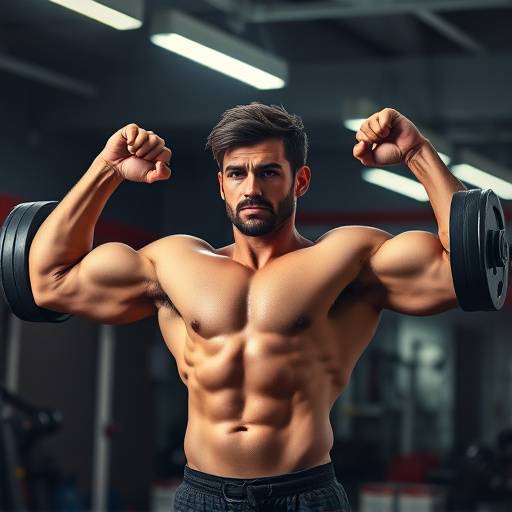 Person lifting weights in a gym setting