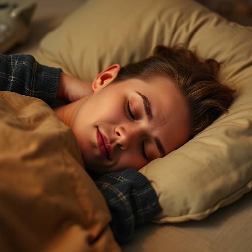 Person sleeping peacefully in bed